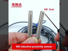 3 Kawat DC Silinder M8 Inductive Proximity Sensor Metal Shorter Tube Dengan Jenis Kabel