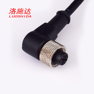 M12 4 Konektor Kabel Kawat Fitting Kabel Konektor Siku Perempuan Untuk Semua M12 4pin Proximity Sensor Switch