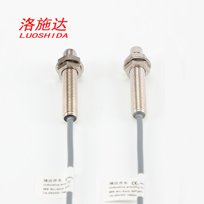 DC 10-30V M8 2 Kawat Sensor Kedekatan Tabung Logam Sensor Kedekatan Induktif Silinder Dengan Jenis Kabel
